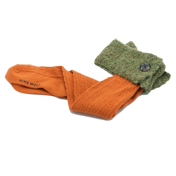 NINE WEST Cable Knit Knee Boot Boucle Cuff Socks - Picture 9 of 12